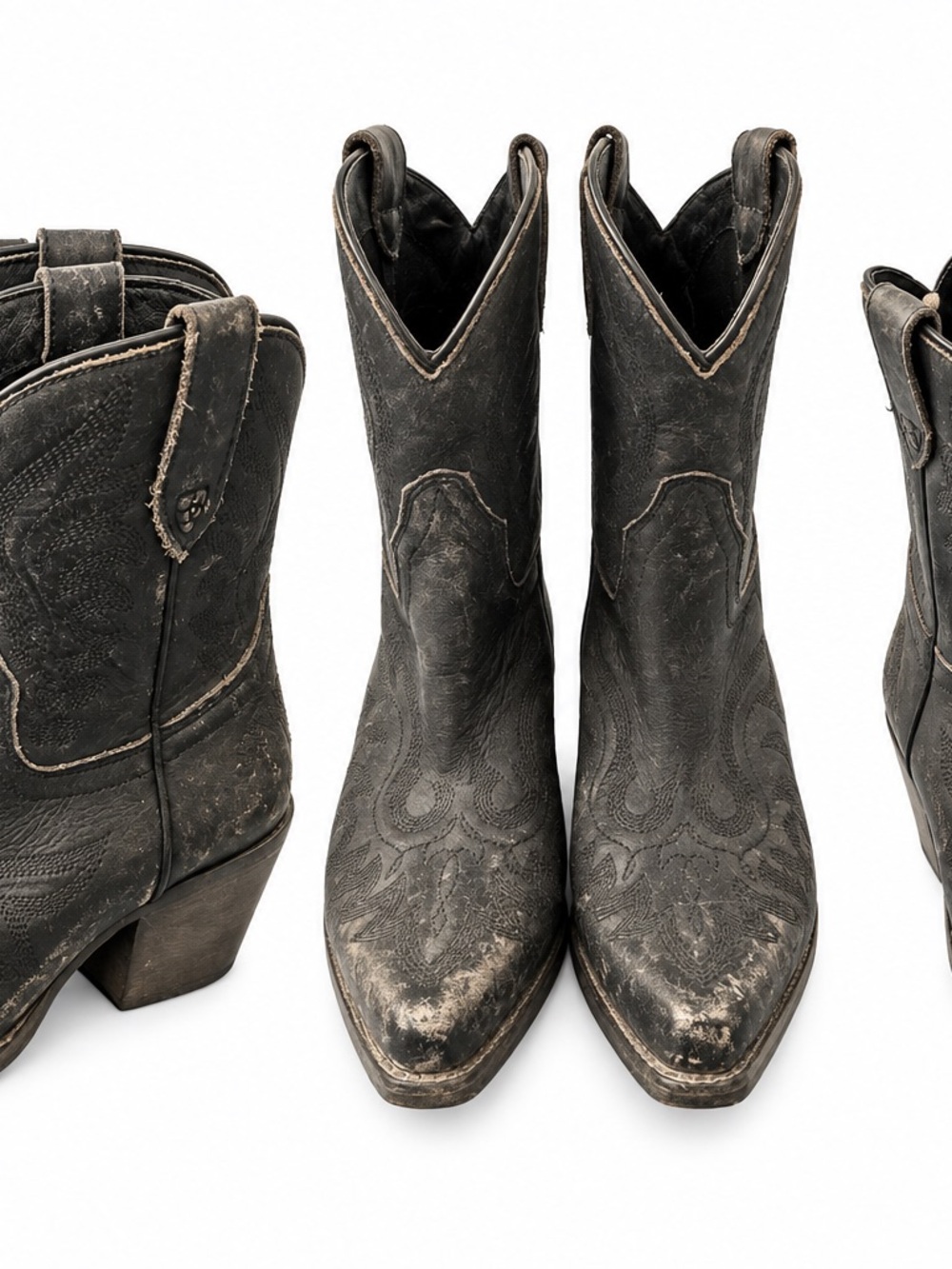 Ariat Black Distressed Western Ankle Boots